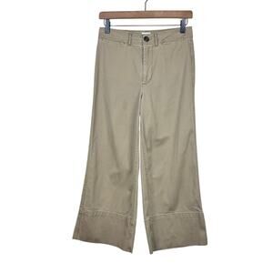 Madewell Langford High Rise Light Sage Green Wide Leg Twill Casual Crop Pants